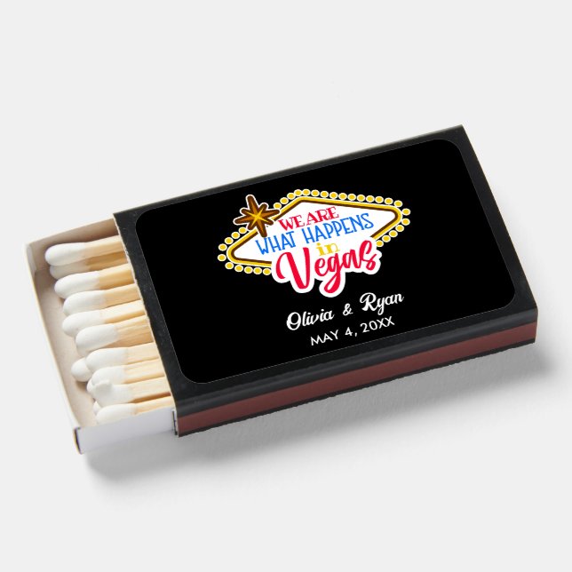 Fun Las Vegas Favors Personalized Matchboxes (Front Open)