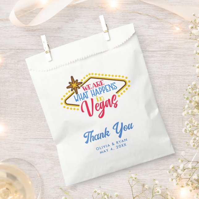 Fun Las Vegas Wedding Personalized Favor Bag  (Clipped)