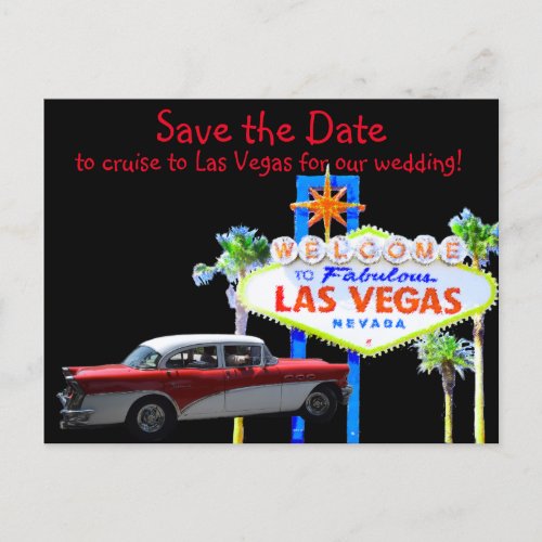Fun Las Vegas Wedding Save the Date Announcement Postcard