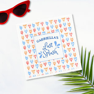 Fun "Last Splash" Theme Personalized Bachelorette Napkins
