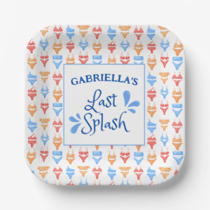 Fun "Last Splash" Theme Personalized Bachelorette Paper Plates