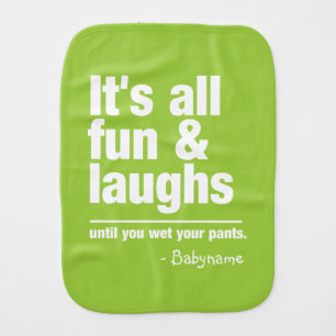 FUN & LAUGHS custom color burp cloth