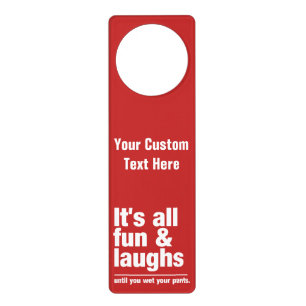 FUN & LAUGHS custom color door hanger