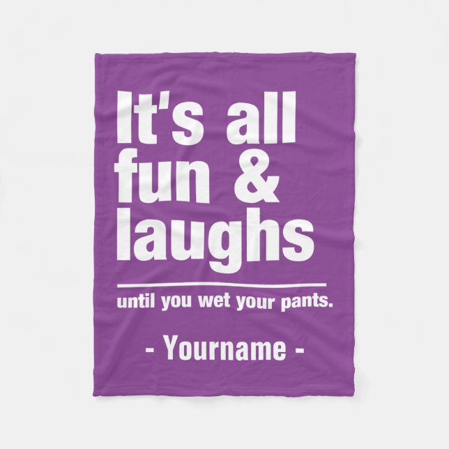 FUN & LAUGHS custom color fleece blankets (Front)