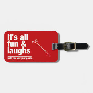 FUN & LAUGHS custom color luggage tag