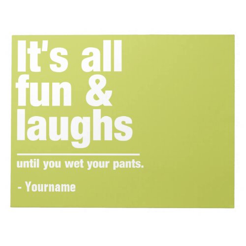 FUN  LAUGHS custom color notepad