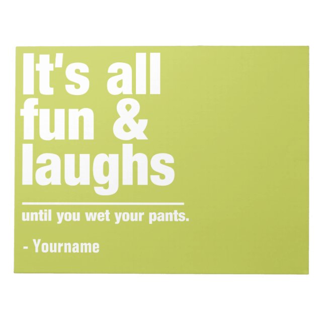 FUN & LAUGHS custom color notepad (Front)