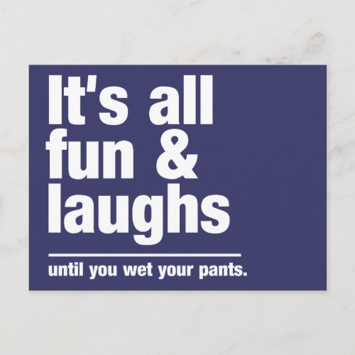 FUN  LAUGHS custom color postcard