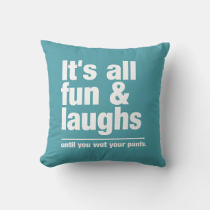 FUN & LAUGHS custom color throw pillow