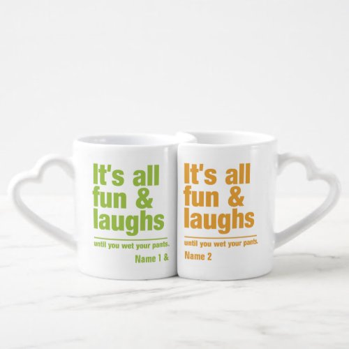 FUN  LAUGHS custom couples mugs
