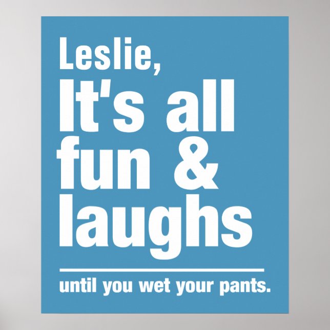 FUN & LAUGHS custom name & color poster (Front)