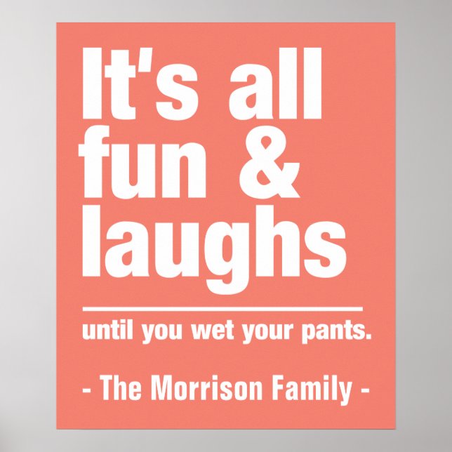FUN & LAUGHS custom name & color poster (Front)