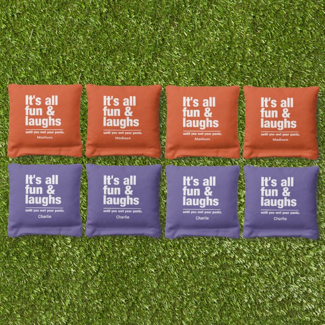 FUN & LAUGHS custom names Cornhole Bags (Set)