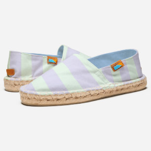 Fun Lavender and Mint Green Striped Espadrilles
