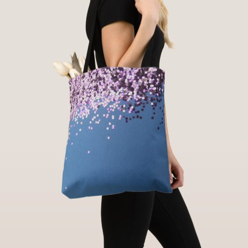 Fun Lavender confetti on blue Tote Bag