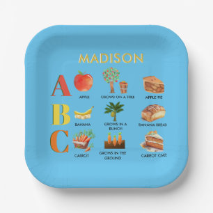 Fun Learning ABC’s Apple Banana Carrot Name  Paper Plates
