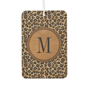 Fun Leather Leopard Vintage Modern Boho Monogram Air Freshener