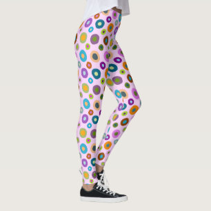 Fun leggings all over colorful dots on pink