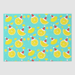 Fun Lemons Santa Hats Christmas Tissue Paper