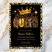 Fun Leopard Birthday Queen Thirty Birthday Invitation