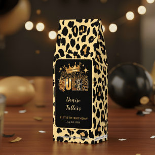 Fun Leopard Birthday Queen Fifty Birthday Roasted Coffee