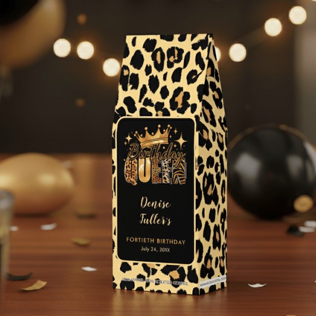 Fun Leopard Birthday Queen Forty Birthday Roasted Coffee (Creator Uploaded)