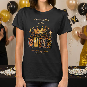 Fun Leopard Birthday Queen Forty Birthday T-Shirt