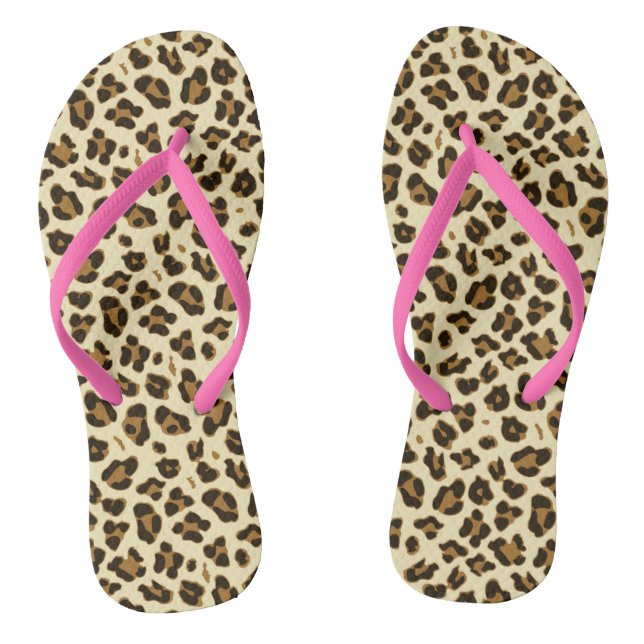 Fun Leopard Print Flip Flops (Footbed)