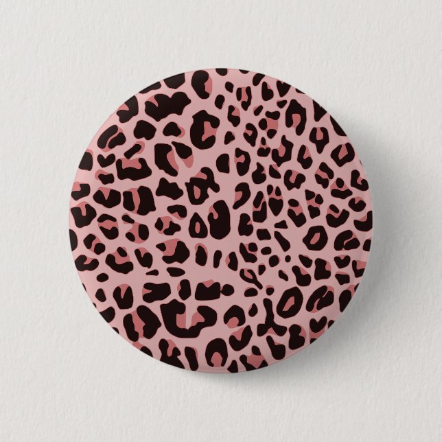 Fun Leopard Print Pinback Button (Front)