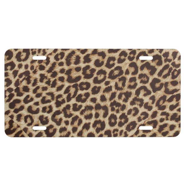 Fun Leopard Spots Pattern License Plate (Front)