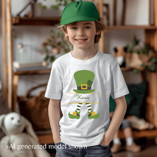 Fun Leprechaun Hat Design Customizable Boy T-Shirt