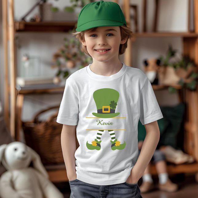 Fun Leprechaun Hat Design Customizable Boy T-Shirt (Fun Leprechaun Hat Design Customizable Boy T-Shirt)