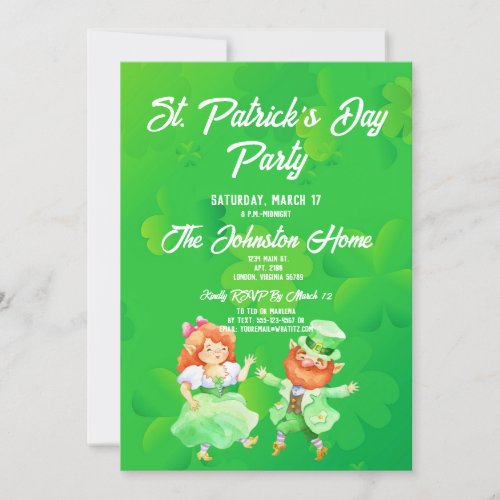 Fun Leprechauns St Patricks Day Party Invitation