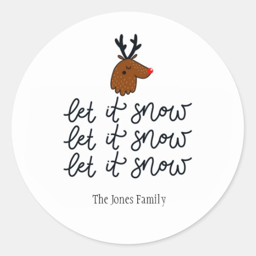 Fun Let it Snow Custom Holiday Sticker or Labels