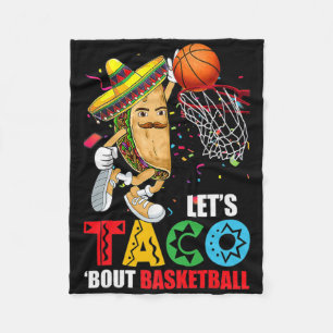Fun Lets Taco bout Bysketbyll Mexico Cinco De Mayo Fleece Blanket