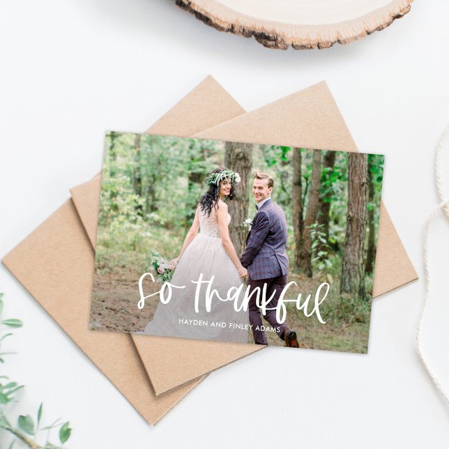 Fun Lettering Editable Color Wedding Thank You Card (Creator Uploaded)