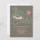 Fun Lettering Pink Brown Bridal Shower Invite