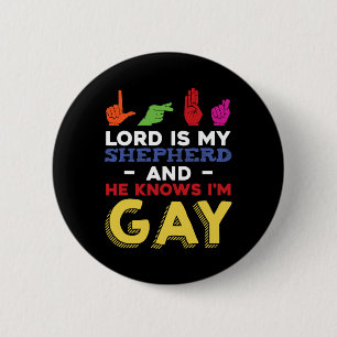 Fun LGBT Gay Pride Month Awareness ASL Sign Langua Button