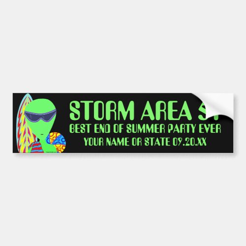 Fun LGM Alien Vacation Summer Storm Area 51 Bumper Sticker