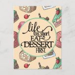 Fun | Life is Short | Dessert Postcard