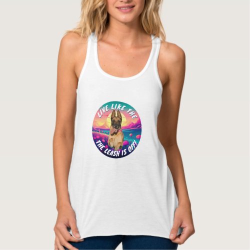 Fun Life Quote Modern German Shepherd   Tank Top