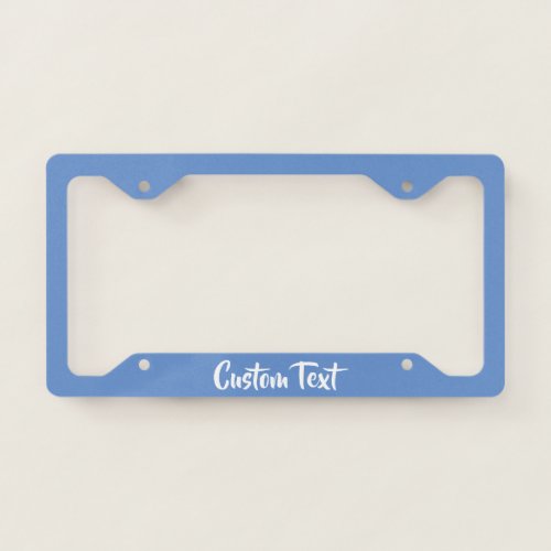 Fun Light Blue and White Script Text Template License Plate Frame