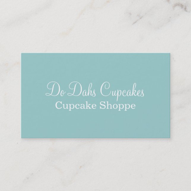 Fun Light Blue Bakery Business Cards (Front)