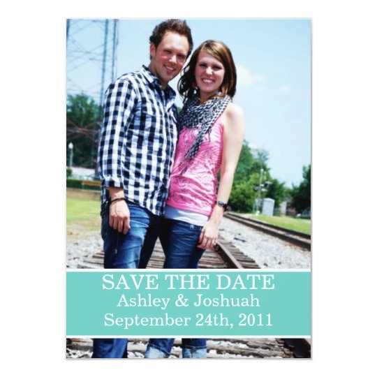 Fun Light Blue Design Save The Date Invites