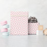 Fun Light Blush Pink White Ikat Squares Mosaic Art Wrapping Paper