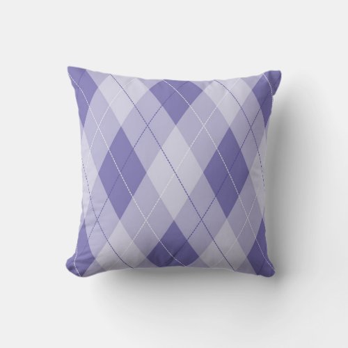 Fun Light Purple Lavender Lilac Argyle Pattern Throw Pillow