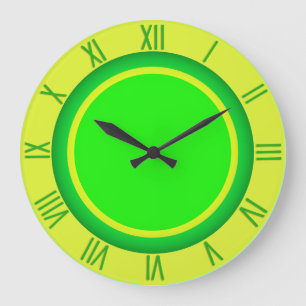 Fun Lime and Lemon with Roman Numerals Large Clock