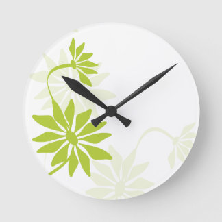 Fun Lime Green Floral Clock