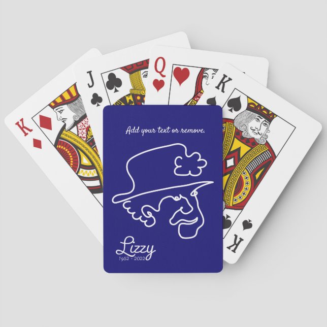 Fun line illustration of Queen Elizabeth II, Poker Cards (Back)