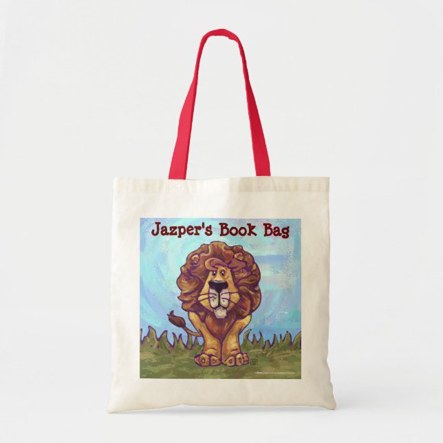 Fun Lion Personalized Book Bag (Front)